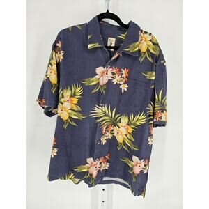 Jamaica Jaxx Men's Silk Short Sleeve Button-Down Hawaiian Shirt Size XXL